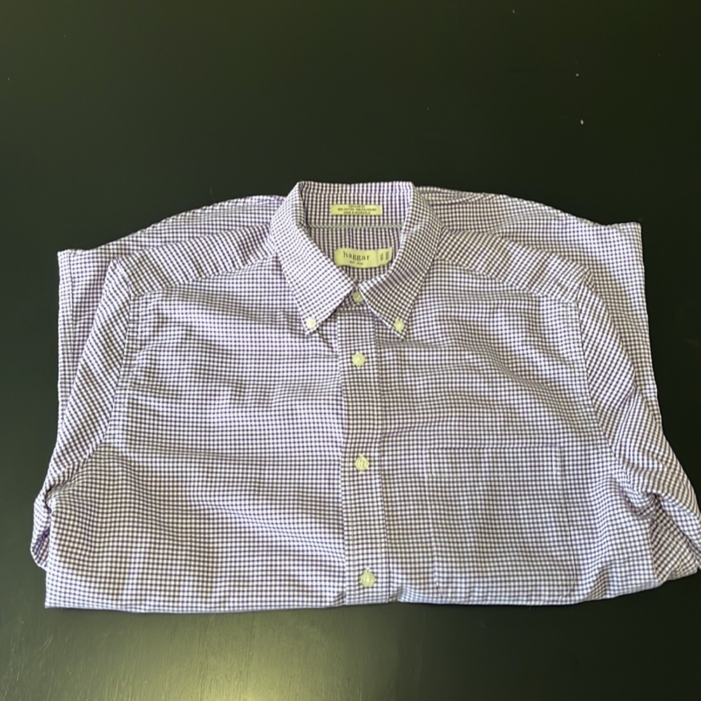 Haggar Size 32/33 Men’s Purple Dress Shirt